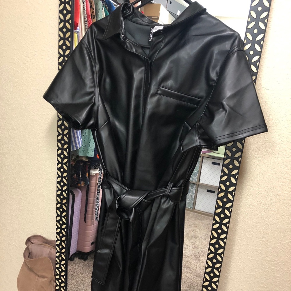 H&M faux leather dress